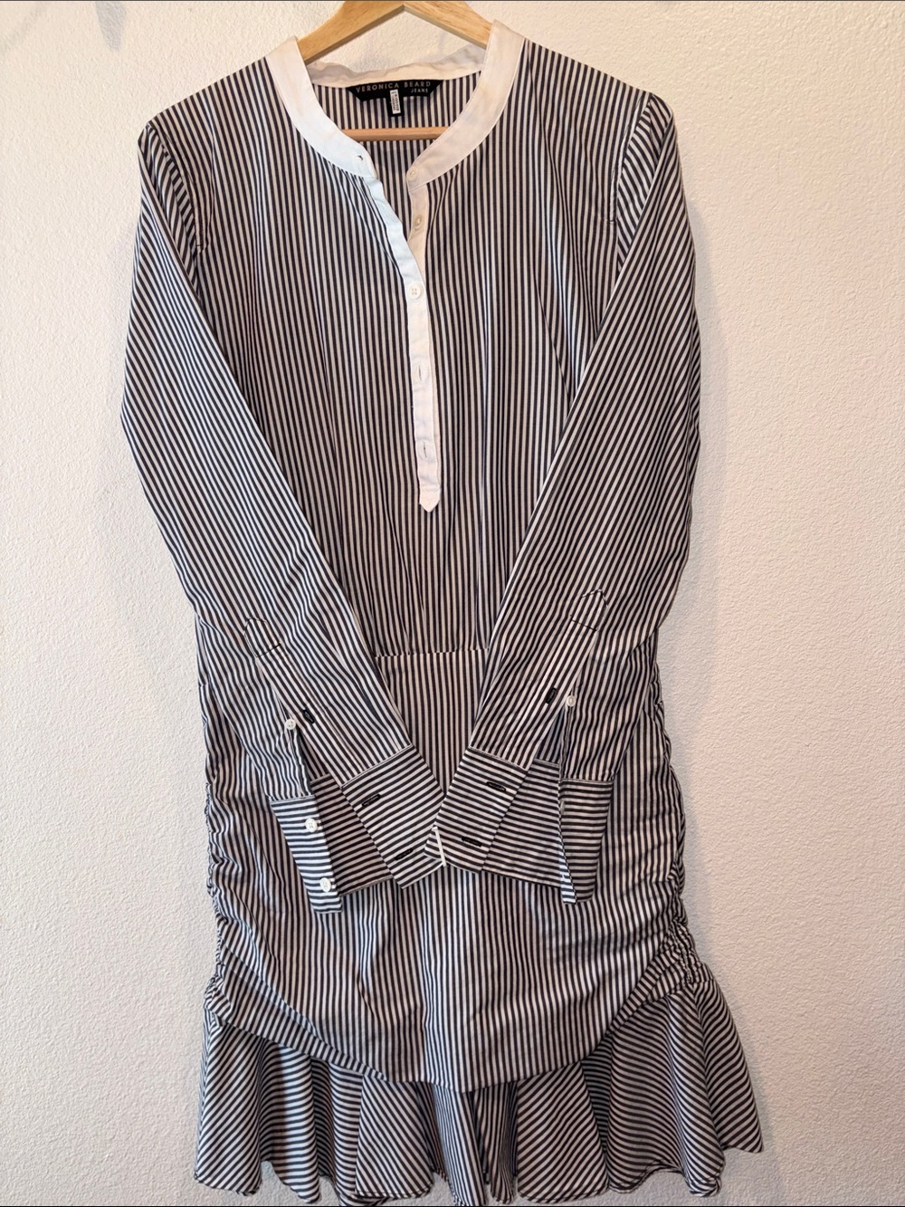 Veronica Beard Black and White Striped Mini Dress